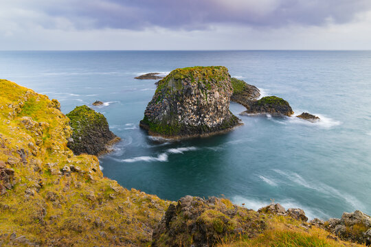 Landscape of the Arnastapi cliffs (Iceland)