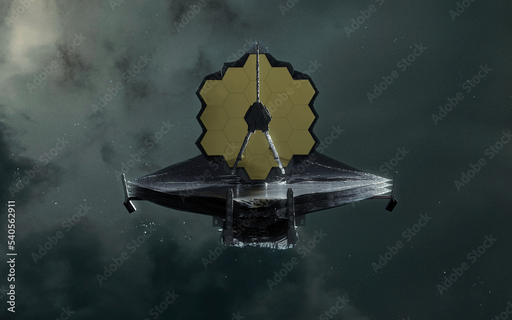 Canvas Prints james webb telescope explores deep space. jwst launch art. elements of image provided by nasa