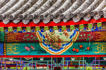 Red Pavilion Decorations Temple of Sun Beijing China