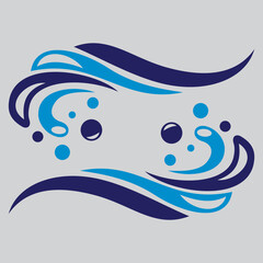 WATER ELEMENTS WAVES CARTOON CARTOON- VECTOR ART ILLUSTRATION COLOR