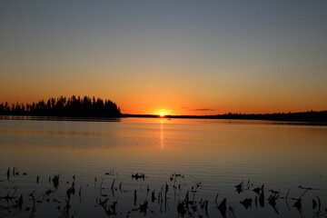 Low Sunset On The Lake