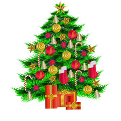 christmas tree with gifts