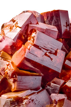 vanadinite macro detail texture background. close-up raw rough unpolished semi-precious gemstone