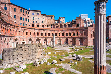 The Foro Romano, the Roman Forum in centre of the old town of Rome, Roma. Also called Forum Magnum, was the center of day-to-day life in Rome