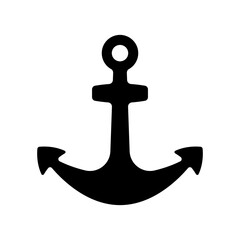 Anchor icon. Black silhouette. Front side view. Vector simple flat graphic illustration. Isolated object on a white background. Isolate.
