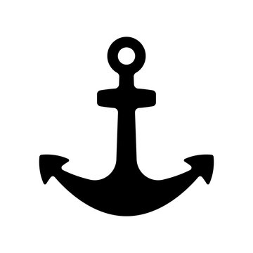 recommend clip art: Anchor icon. Black silhouette. Front side view. Vector simple flat graphic illustration. Isolated object on a white background. Isolate.