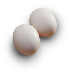 Transparent PNG Pair of White Whole Eggs.