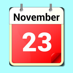 day on the calendar, vector image format, November 1