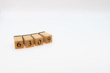 木ブロック　数字　ナンバー　Number　6309