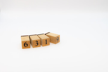 木ブロック　数字　ナンバー　Number　6319
