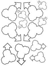 Obraz premium Vector work, symbols, arrows, used in graphics.