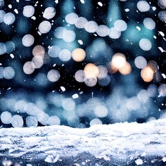 Fototapeta na wymiar Blurred snowfall background 3d illustration