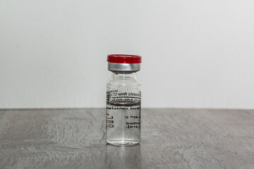 One glass phial with medicine