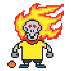 Obraz premium pixel art cartoon illustration football player soccer ghost character