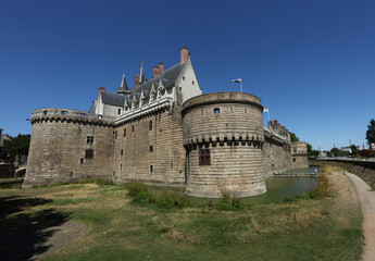Fototapeta na wymiar Castle of the Dukes of Brittany in Nantes, Brittany, France