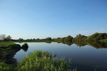 Landscape of Lac De Grand Lieu, Loire valley, Brittany, France