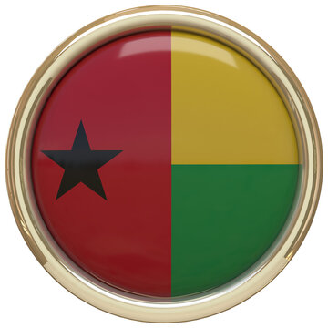 Badge with the flag of Guinea-Bissau isolated on transparent background
