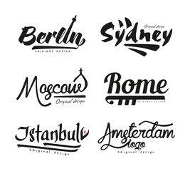 City and Capitals Name Original Design Vector Set © topvectors