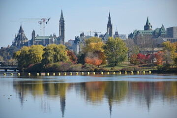 Parliament building in Ottawa in autumn