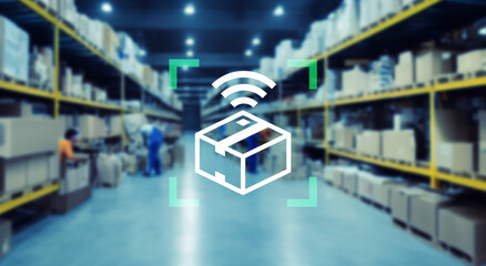 倉庫と電子タグ　RFID