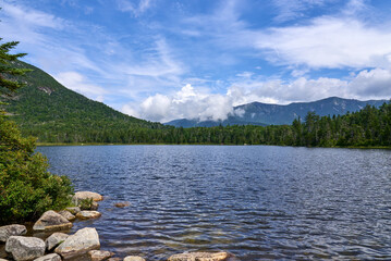 Lonesome Lake is a pristine glacial lake in Franconia Notch State Park in Franconia, NH