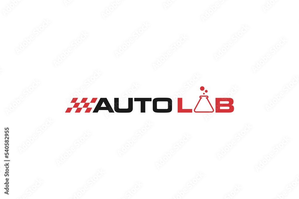 Wall mural Automotive laboratory logo design research workshop garage car icon symbol 