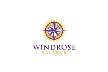 Windrose Compass logo design modern direction icon simple minimalist north sign