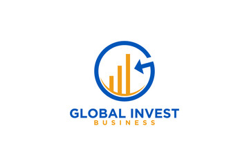 Stock market logo design financial index report icon symbol diagram presentation