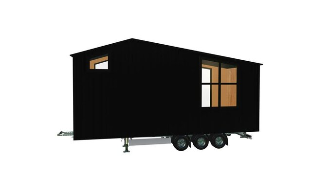 turn table 3d Tiny House seamless loop animation