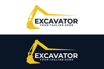 excavator logo vector design template, silhouette © Farid