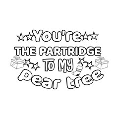 Merry Christmas Coloring page. Christmas line art coloring page design for kids.