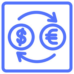 dollar euro exchange line icon