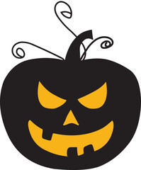 Pumpkin icon vector. Halloween pumpkin vector. Pumpkin silhouette icon on a white background