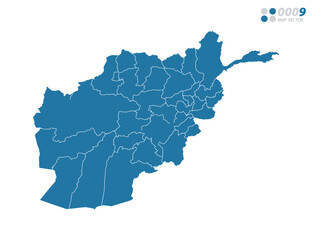 Vector blue of map Afghanistan.