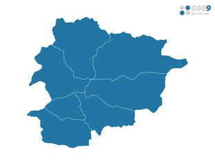 Vector blue of map Andorra.