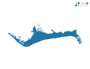 Vector blue of map Grand Bahama.
