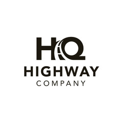 Creative Initial Letter HQ Highway Road Logo Design Inspiration