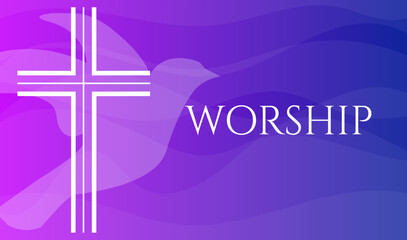 Worship Background Illustration With Cross and Pigeon - Powered by Adobe