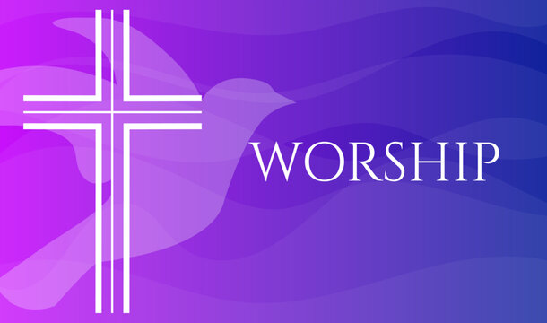 Worship Background Illustration With Cross and Pigeon