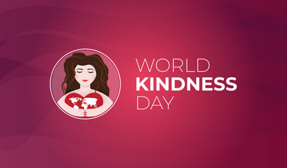 World Kindness Day Illustration Background with Woman