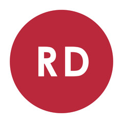 RD（レッド）カラーの略称二文字アイコン