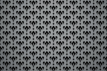 Flower geometric pattern. Seamless vector background. White and black ornament