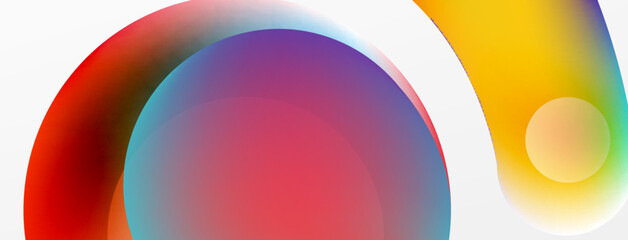Fluid abstract background, round shapes and circle flowing design for wallpaper, banner, background or landing