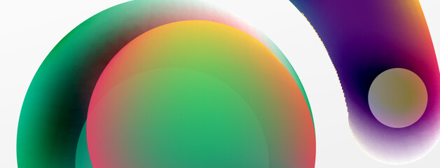 Fluid abstract background, round shapes and circle flowing design for wallpaper, banner, background or landing