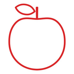 リンゴのアイコン、線の編集可能なベクターイラスト