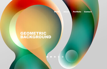 Abstract liquid background for your landing page design. Web page for website or mobile app wallpaper