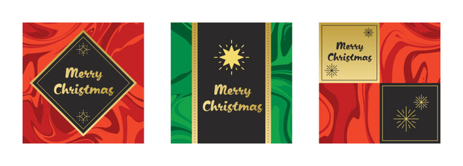 メリークリスマス　マーブル模様のバックグラウンド　フレーム　バナー