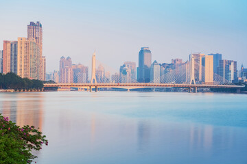 Scenery of the Skyline and Bridge of Guangzhou City, China