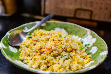 Close up shot of delicious fried rice