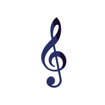 Treble clef vector icon illustration EPS 10. G-clef, music key flat sign. Melody, song, tune, audio image for web, dev, app. Music theory symbol. Sound media concept. Isolated on white